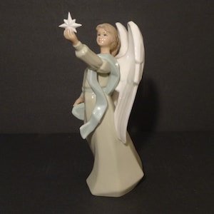 Vintage HMK Porcelain Angel Holding a Star Figurine