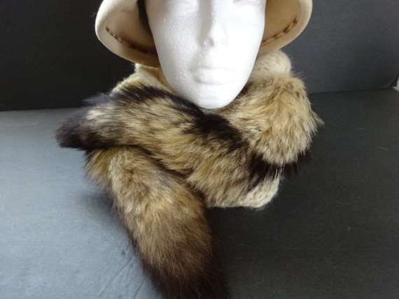 Vintage Fox Tail Faux Fur Knitted Winter Scarf Made in Italy - Etsy