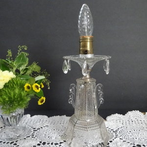Vintage Boudoir Lamp with Glass Prisms