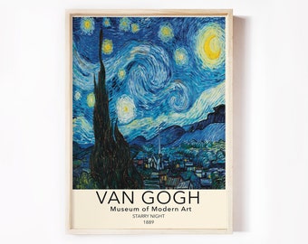 Starry Night Print, Van Gogh Print, Night Sky Print, Van Gogh Museum Poster, Van Gogh Wall Art, Van Gogh Starry Night