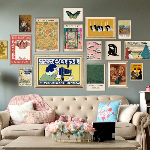 Eclectic Gallery Wall Set of 16 Printable Wall Art Eclectic Etsy