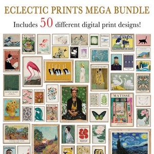 Eclectic Prints Mega Bundle 50, Eclectic Wall Art, Gallery Wall Set, Printable Wall Art, Maximalist Wall Art, Eclectic Gallery Wall Prints