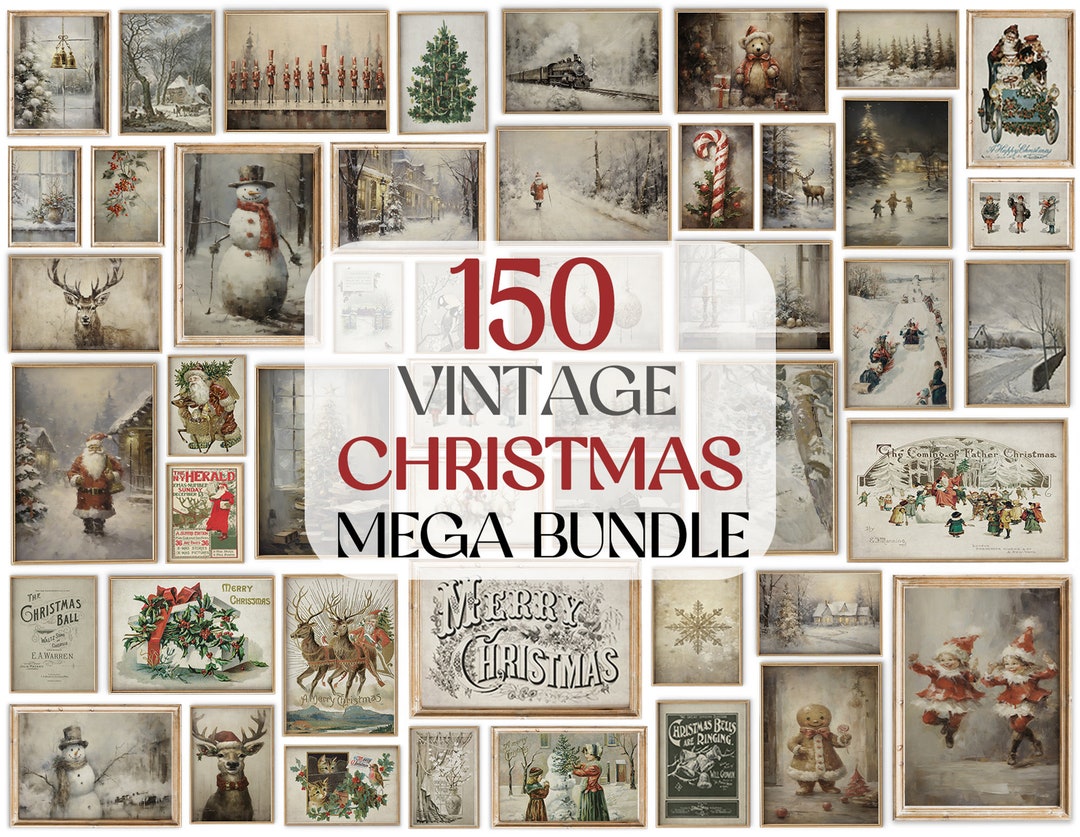 150 Vintage Christmas Printables, Vintage Christmas Prints Download ...