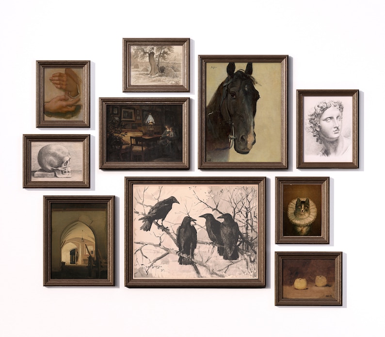 Dark Wall Art Set of 10 Dark Academia Prints Vintage Print Etsy