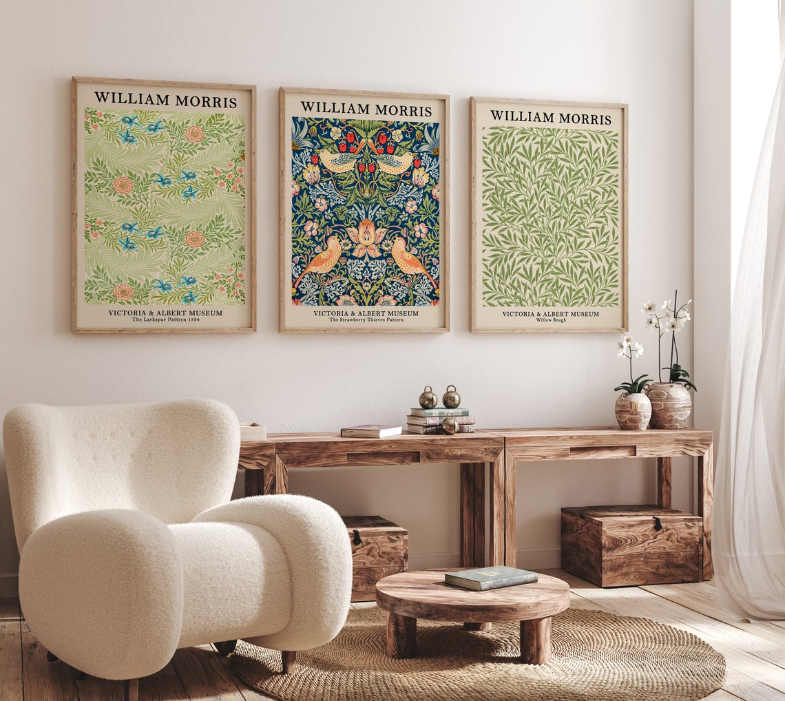Set of 3 William Morris Print 3 Piece Wall Art Art Nouveau | Etsy