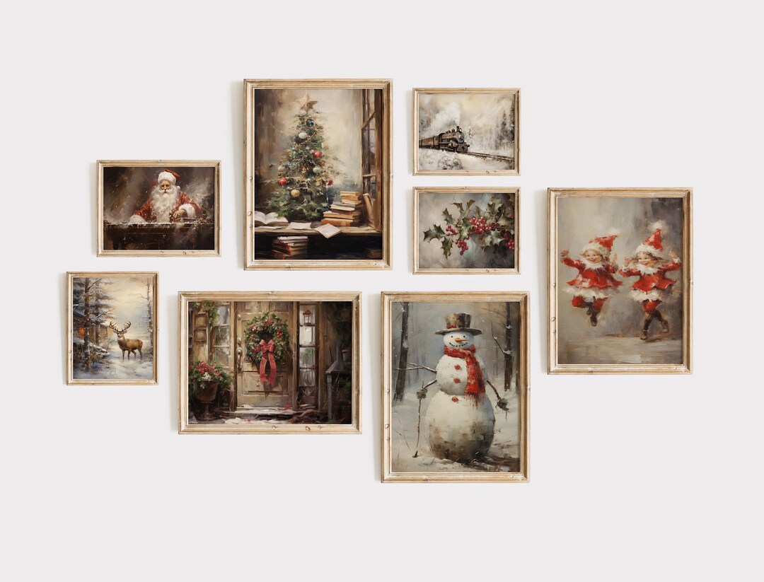 Rustic Christmas Wall Art Set, Rustic Christmas Printables, Christmas