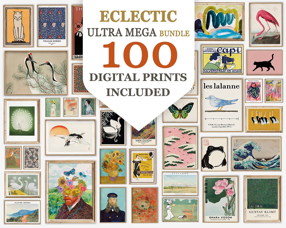 Printable Eclectic Prints Bundle, Eclectic Wall Art, Gallery Wall