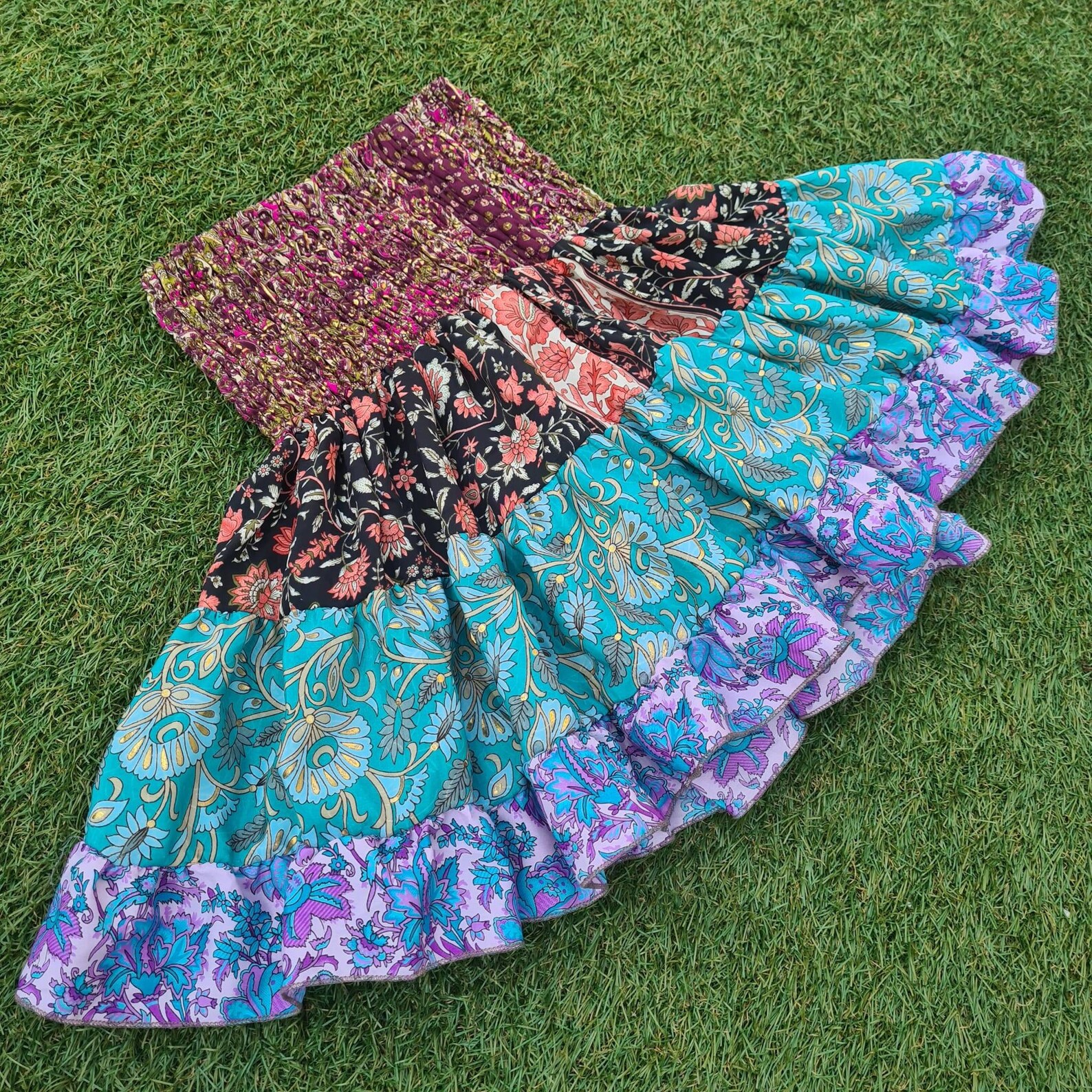 Patchwork Mini Gypsy Rara Skirt Etsy UK