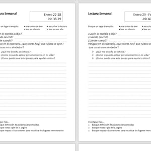 JW 2025 Lectura Semanal de la Biblia * SPANISH * Fechado * Perlas * Imprimible * Digital * A5 or 8.5" x 11"