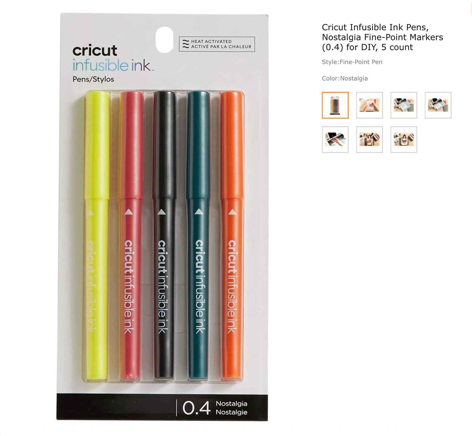 Cricut Infusible Ink Markers, Neon Medium-Point Markers (1.0), 5 count