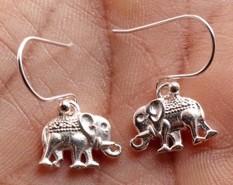 Tiny Elephant Earrings, Statement Animal Earrings, Brass Earring Animal  Drop & Dangle Earring Elephant Brass Jewelry