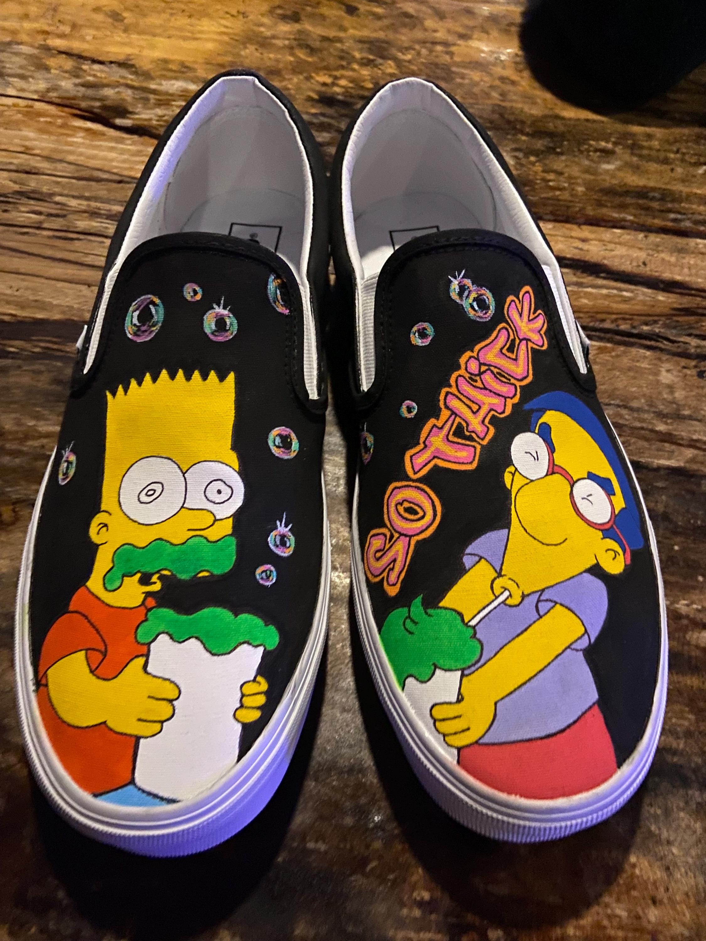 Simpsons Vans Slip On - Etsy