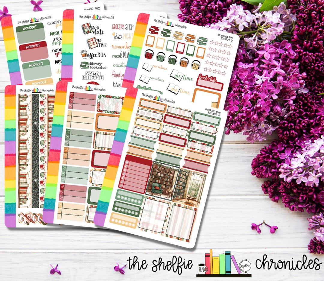 Bookish Eve [kit 307] - Repositionable Planner Stickers for Bookworms ...