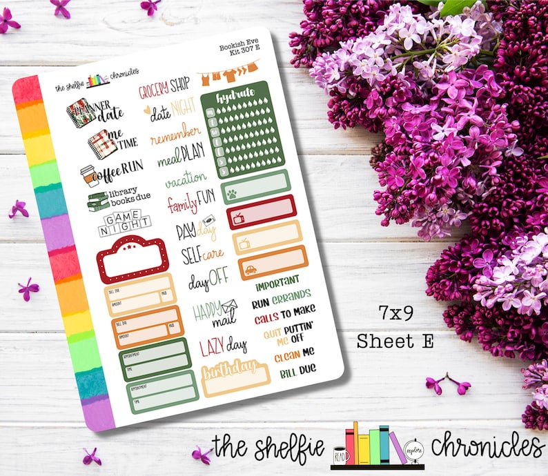Bookish Eve [kit 307] - Repositionable Planner Stickers for Bookworms ...