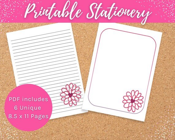 lined paper for letters pink lined note paper 8 5 x 11 etsy israel