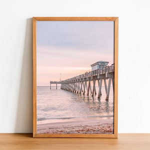 Beach Pier Print Wall Art Florida Sunset Wall Art Print Download Ocean Pier Photography Coastal Wall Art Large Beach Wall Art Decor Poster