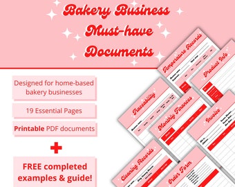 Essential Bakery Business Templates Cake Business Planner Cake Order Form Baking Business Invoice Printable PDF Baking Planner Home Bakery