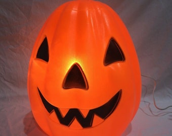 Vintage 12 Halloween Pumpkin Jack O Lantern Plastic Blow Mold Light Empire  1968 