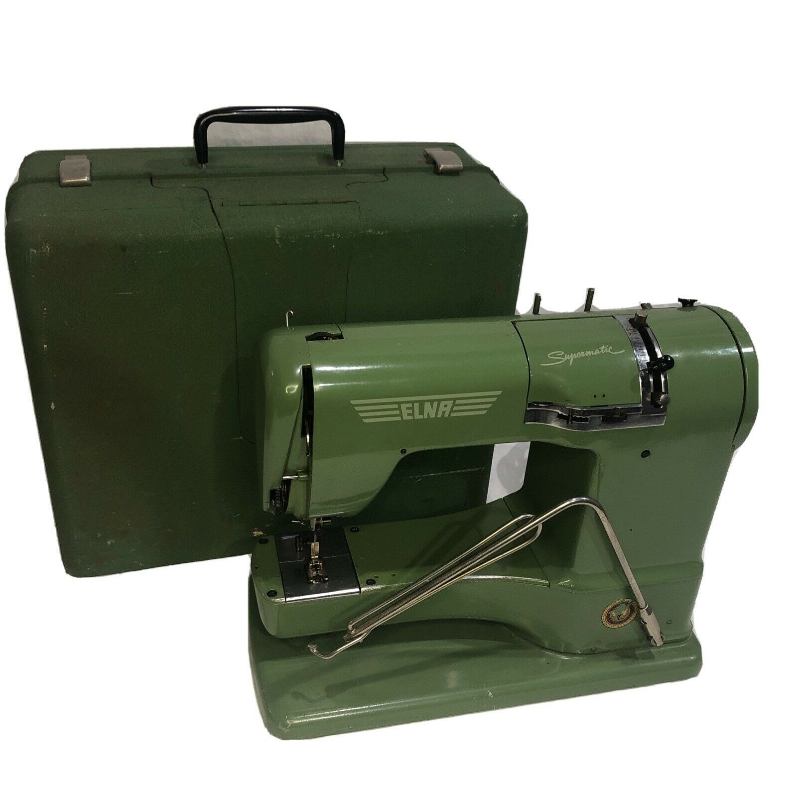 Vintage ELNA Supermatic Sewing Machine 1950s Green W Case As | Etsy