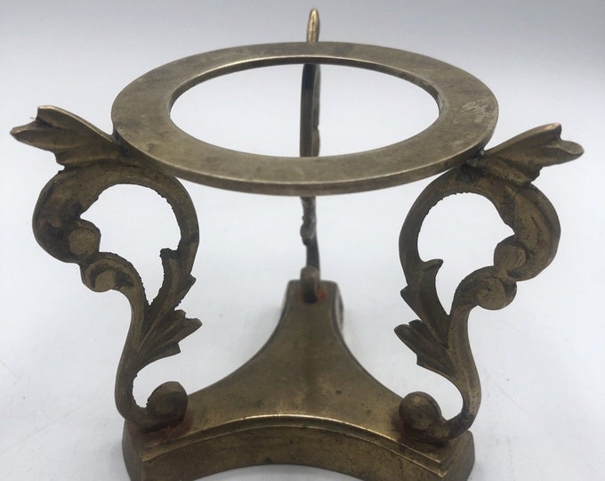 Vtg Brass Crystal Ball Holder Egg Stand Sphere Orb Ornate Vine Etsy