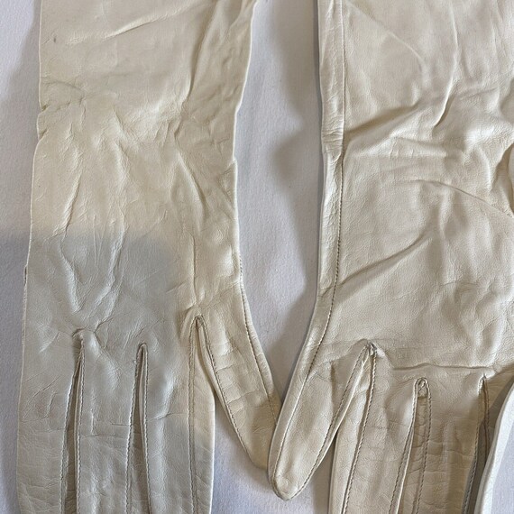 Vintage 13” Leather 7 Stetson Gloves White - image 2