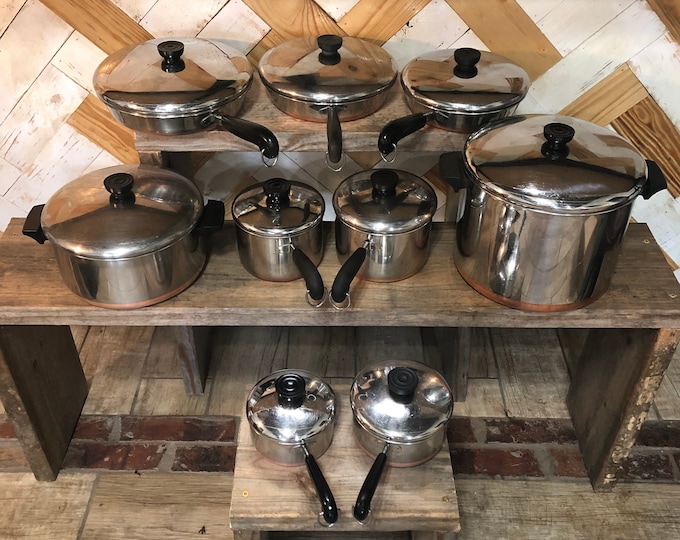 Vintage Revere Ware Copper Bottom Pots and Pans Etsy
