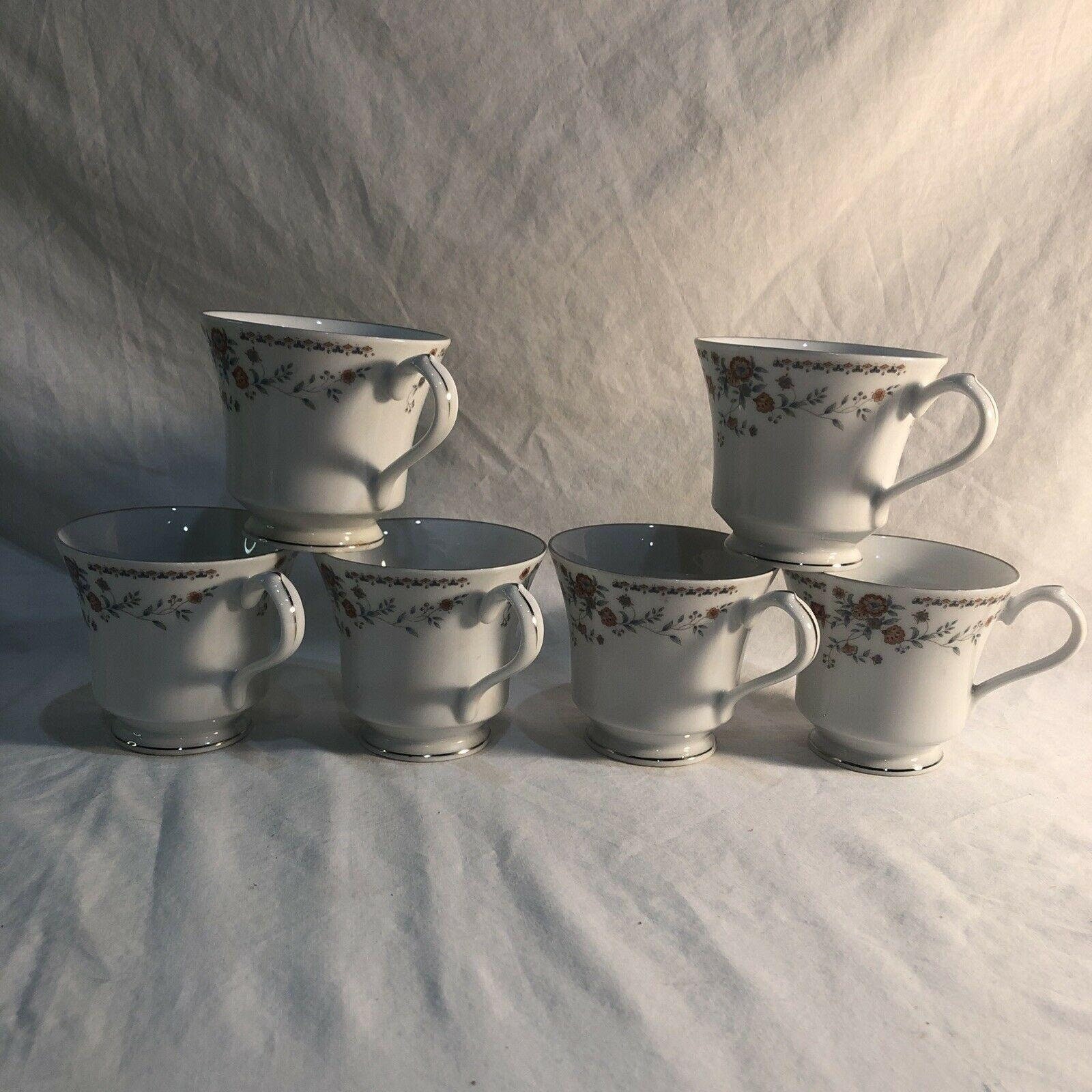 Liling Fine China Pearl Cups W/ josephine Pattern Set of 6 Etsy UK