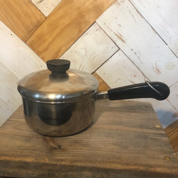 Revere Ware Lot of 7 Stainless Steel Copper Bottom Skillet Pot Pan Set