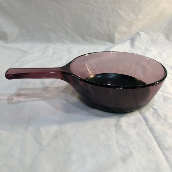 Corning Pyrex Visions Ware Cranberry Glass Pots Sauce Pan Cookware