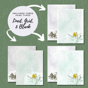 Druckbares Rosa und Gelbes Blumen Briefpapier Set Digitaler | Etsy