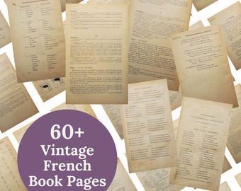 Más de 60 páginas de libros franceses antiguos, recuerdos de diarios basura (descarga digital)
