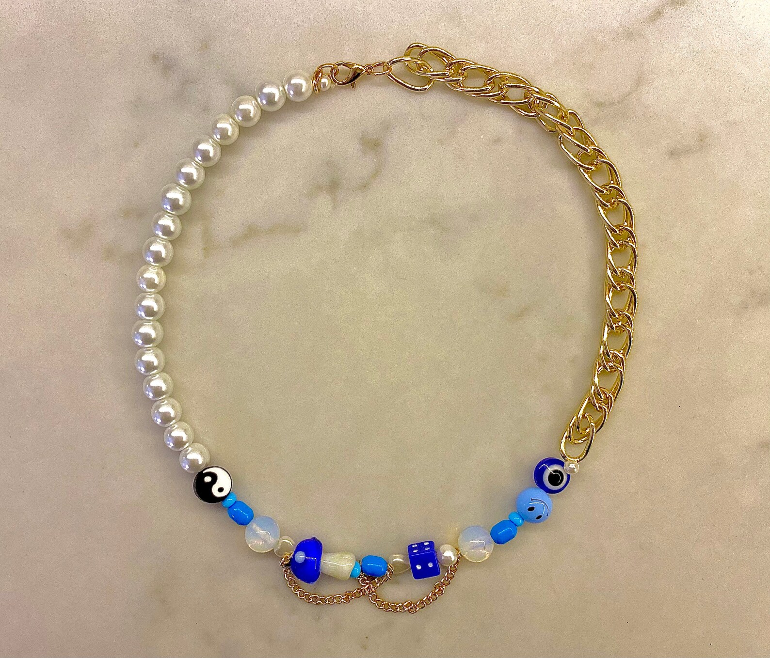 Blue Happy Go lucky Necklace Etsy