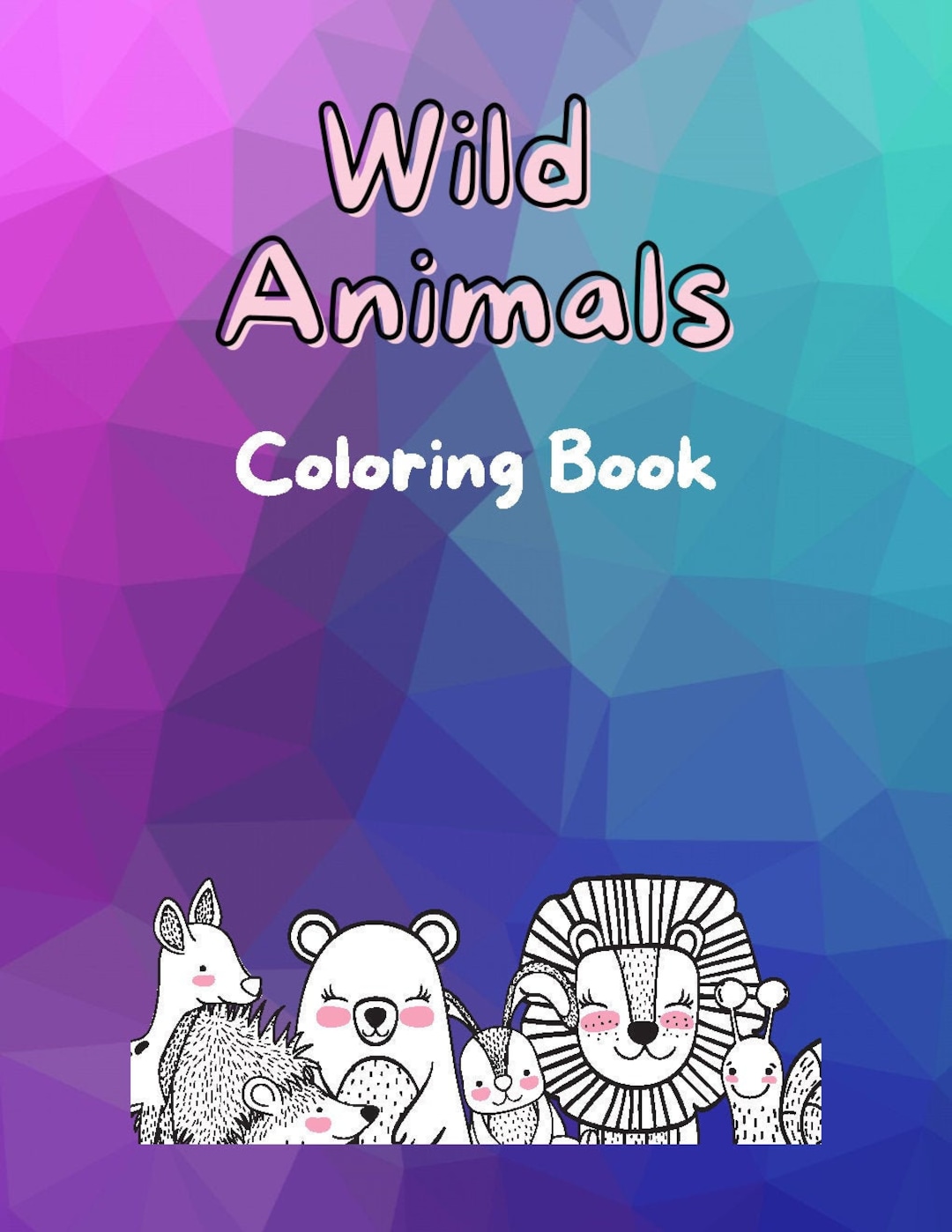 Coloring Pages Wild Animals Etsy