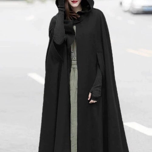 Long Medieval Cloak: Hooded Canvas Cloak Gothic Cape - Etsy