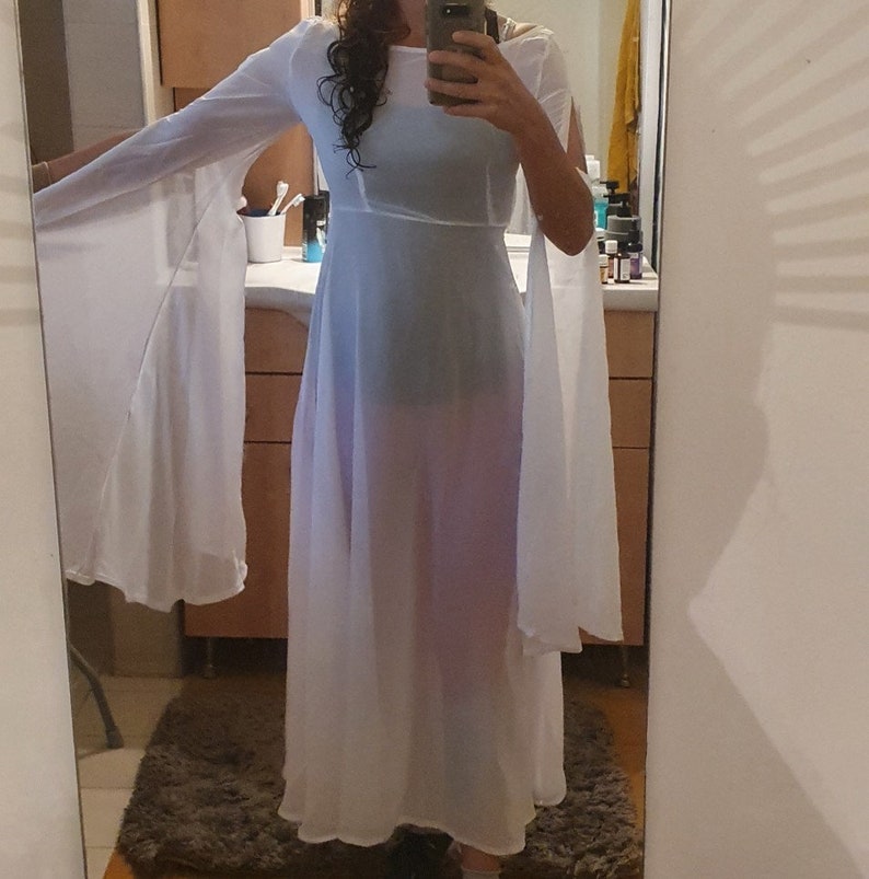 White Fantasy Dress Medieval Style Fairy Costume Light & Etsy