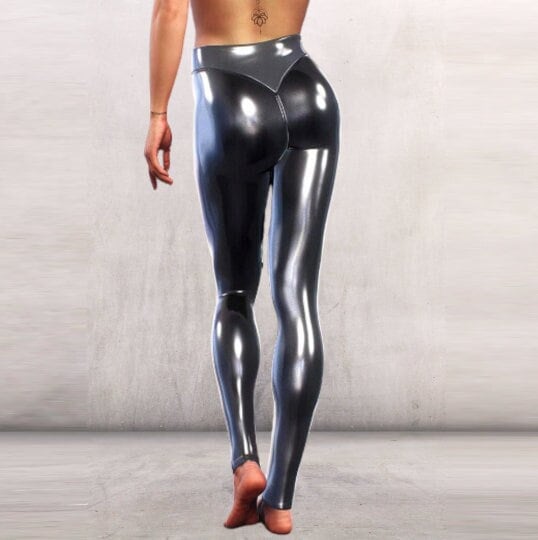 Wet Look Leggings, Spandex Shiny Leggings. Metallic Sexy Leggings