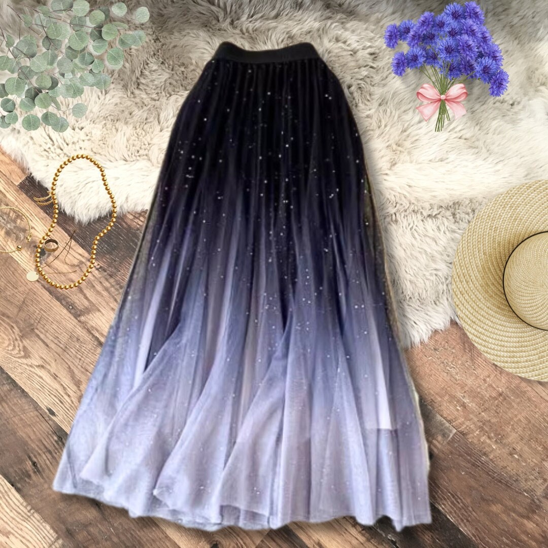 Ombre tulle layered skirt top