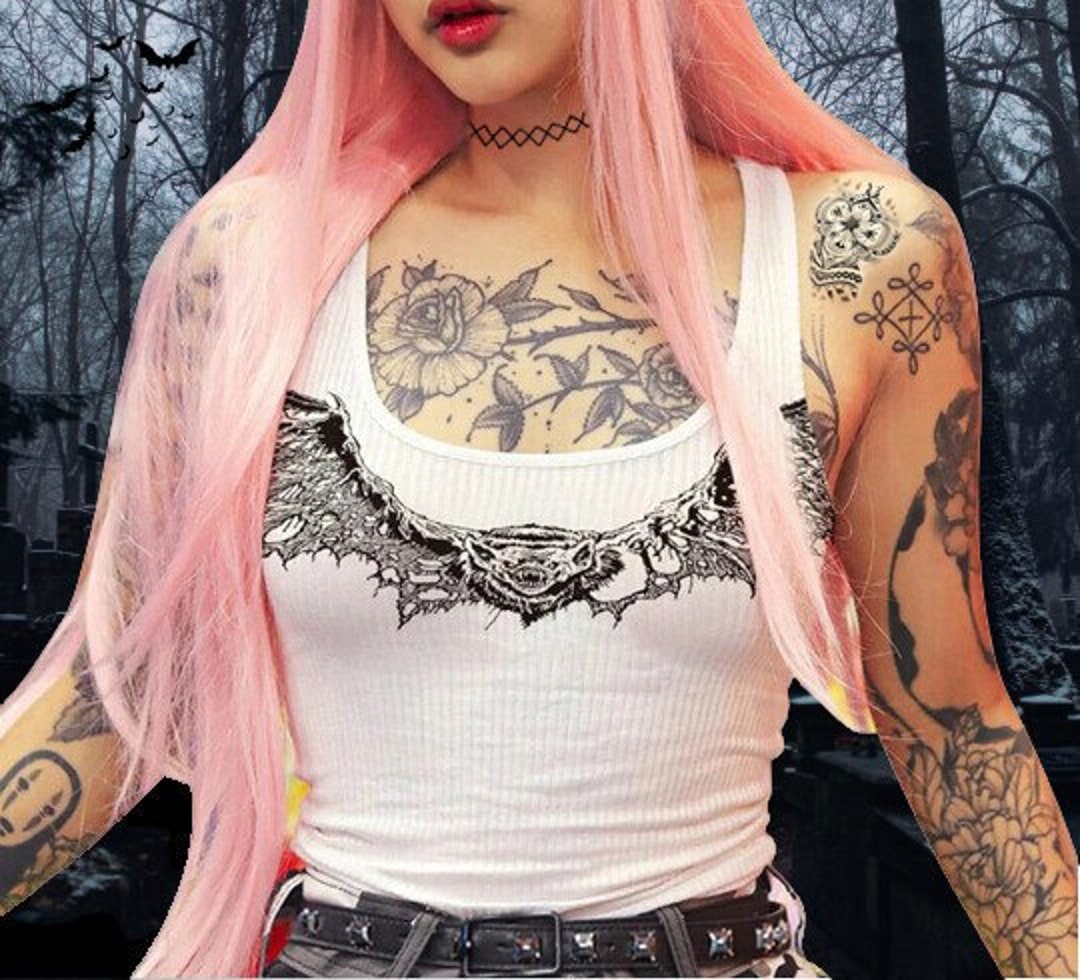 Emo Grunge Girl Messy Y2K Layered Hair White's Code & Price