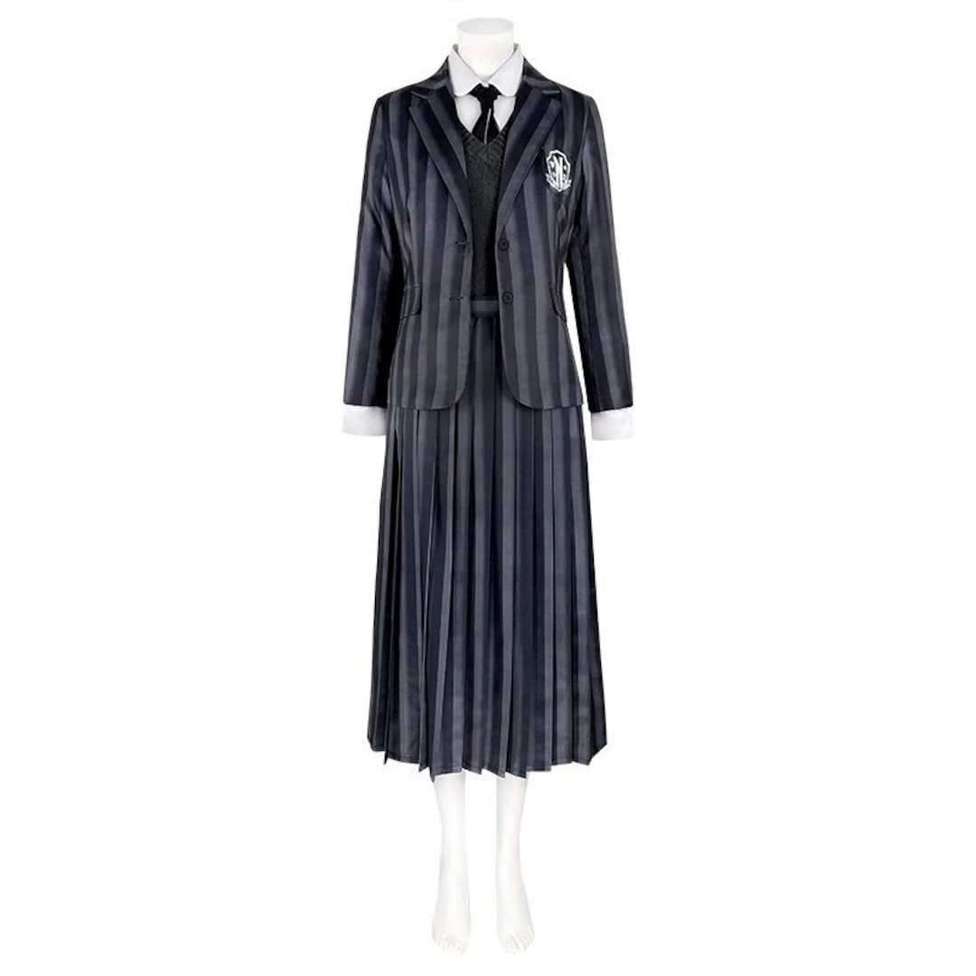 Wednesday Addams Cosplay Costume Dress Addams Family Halloween School  Uniform