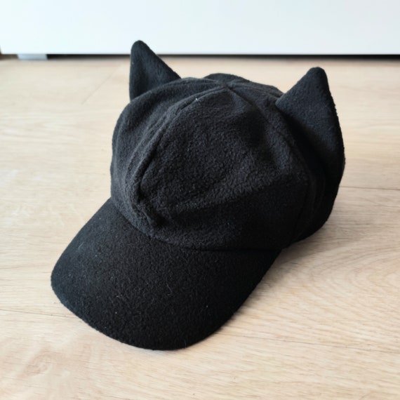 New CAT EARS Black Cap Hat With Shade & Ears - Etsy