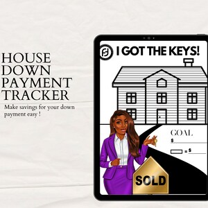 House Down Payment Saving Chart - House Coloring Chart