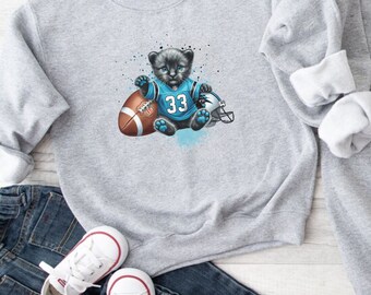 Sweat-shirt de football pour bébé panthère bleu et noir