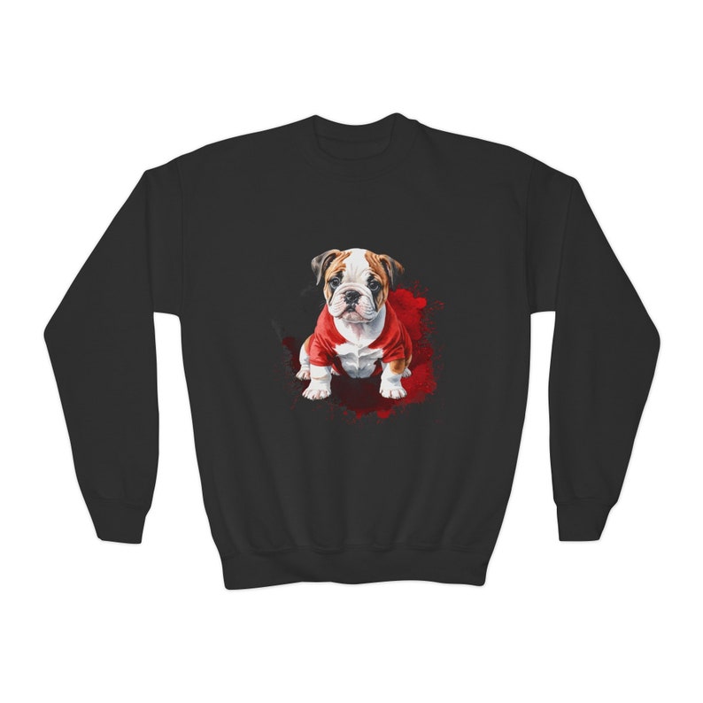 Sweat-shirt noir et rouge pour chiot bouledogue saison de football image 5