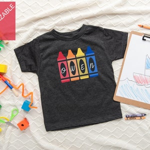 Back to School Shirt - Fall Shirt - Back to School Outfit - Crayon Shirt - Personalized- 1st Day of school- boys kindergarten shirt
