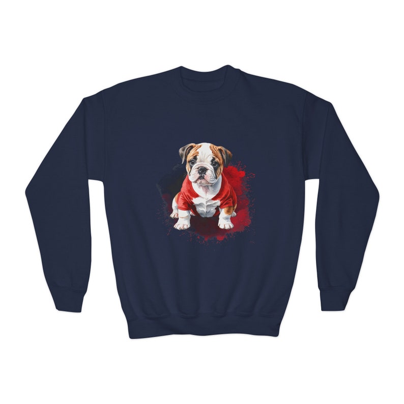 Sweat-shirt noir et rouge pour chiot bouledogue saison de football image 3