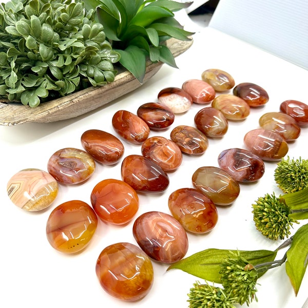 You Choose Carnelian Palmstone, Pastel Carnelian Palmstone, Crystal Palmstone, Healing Crystal