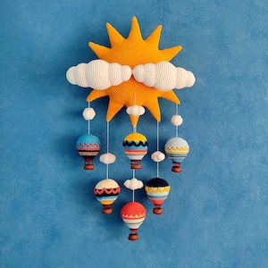 Hot Air Balloon Mobile Crochet Pattern: Amigurumi Nursery Decor (PDF Pattern)