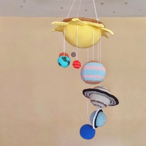 Solar System mobile amigurumi crochet pattern, solar system planets, tapestry, space crochet pattern, decoration child's room pattern 画像 4