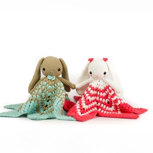 Bunny Lovey croche pattern, PDF Bunny Baby blanket crochet pattern, rabbit amigurumi pattern, dou dou crochet pattern, bunny amigurumi