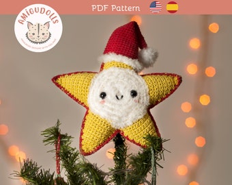 The Christmas star, a crocheted Christmas ornament pattern (amigurumi) in PDF